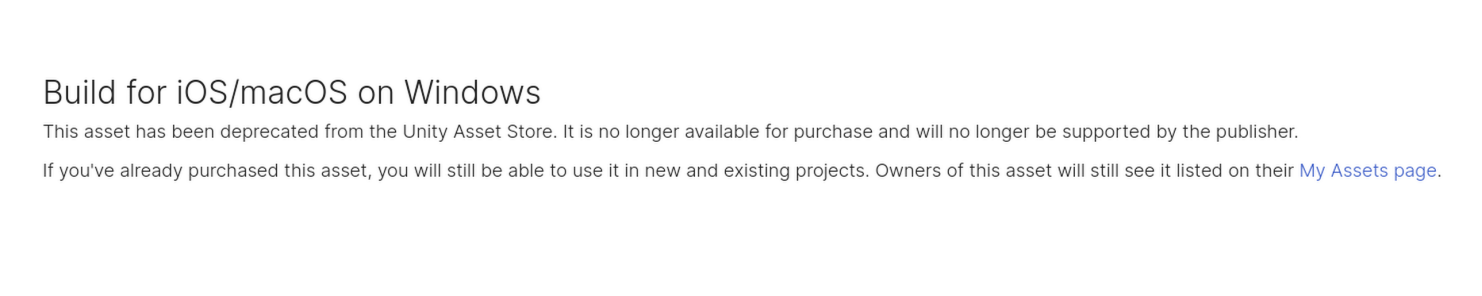 Deprecation message of iOS Project Builder for Windows